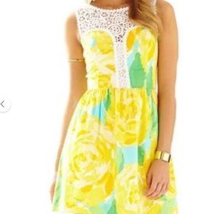 Lilly Pulitzer Raegan Fit & Flare Dress First Impressions - Yellow - Size 2